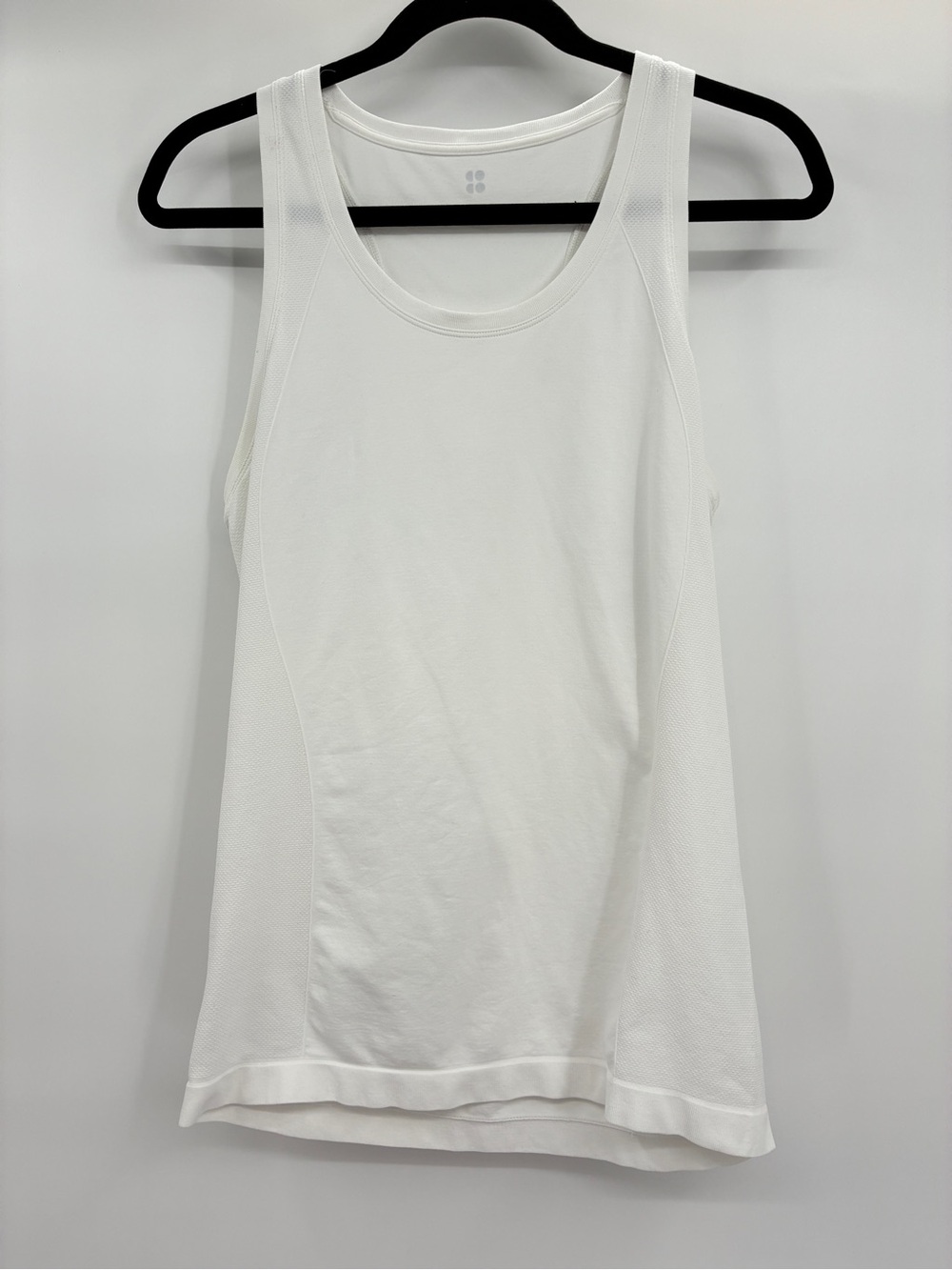 Sweaty Betty White Seamless Racerback Fitted Tank Top Gym Athlete Workout Size 8